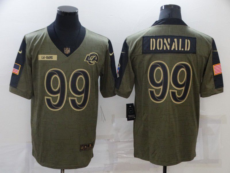 Men Los Angeles Rams #99 Donald green Nike Olive Salute To Service Limited NFL Jersey